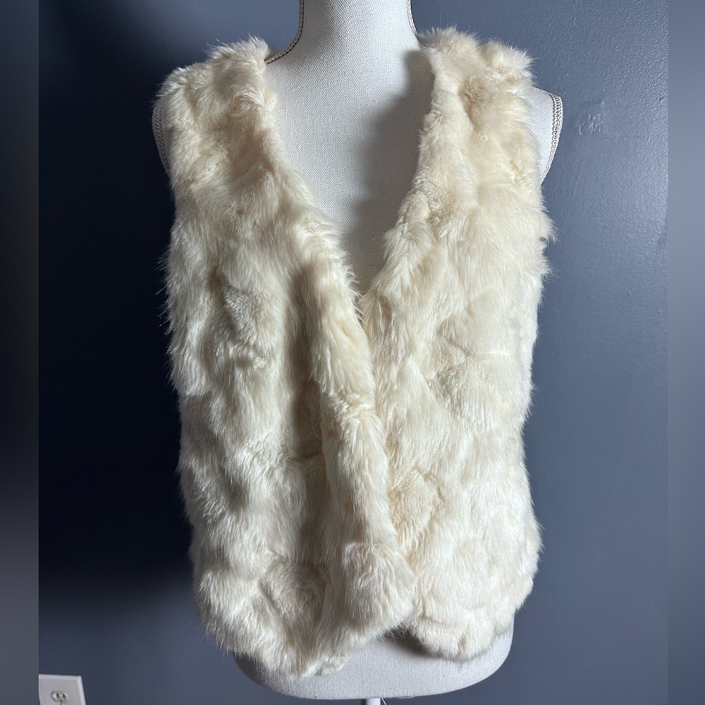 Faux Fur Rabbit Vest Skies are Blue, Large